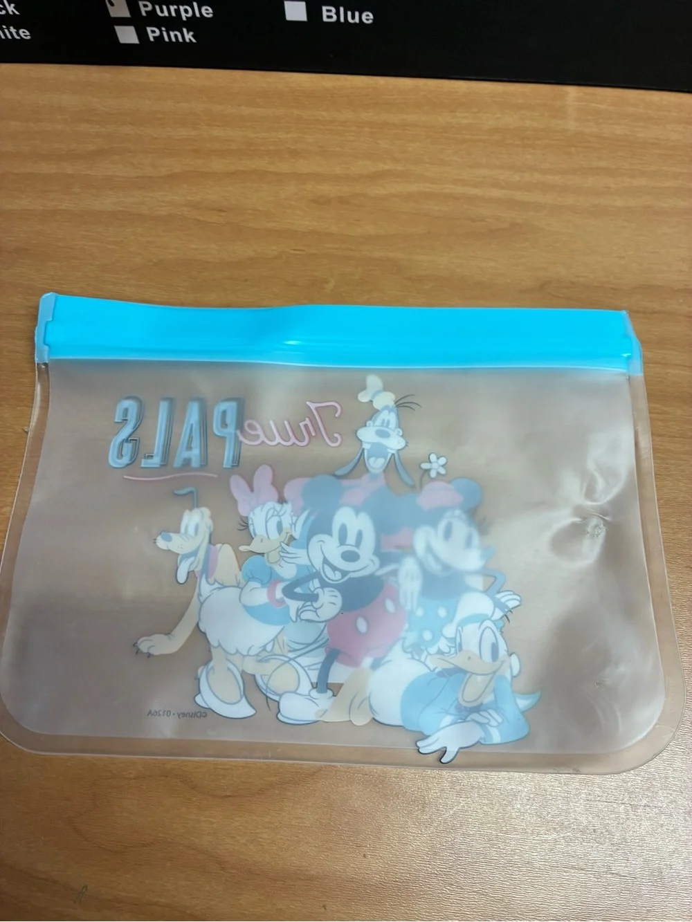 Disney True Pals Clear Zip Pouch with Bright Blue Seal